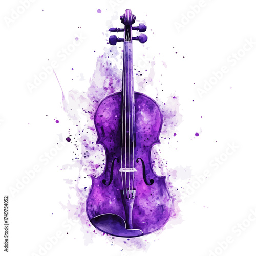 watercolor of Viola, vector, isolated on a white background.