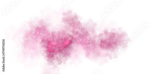 Bright pink smoke, transparent pink bright fog cloud...
