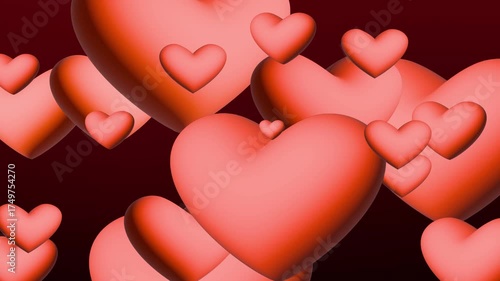Falling Hearts Animation — Romantic Love Background