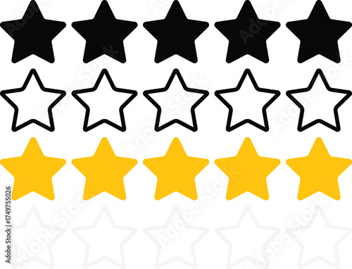 Star Rating Icons for Feedback and Review Systems