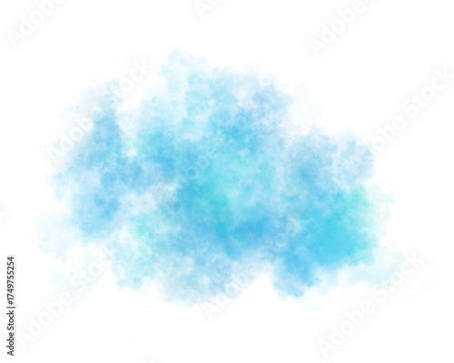 Bright blue smoke, transparent blue fog cloud
