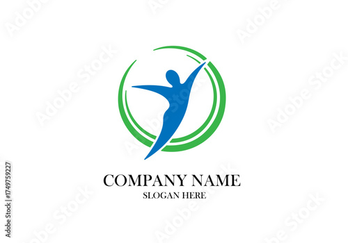 A dynamic logo design featuring a stylized person reaching for the stars, symbolizing aspiration, achievement, and success, perfect for business or education