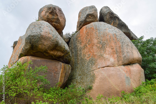 Natural balancing rocks in Epworth in Zimbabwe