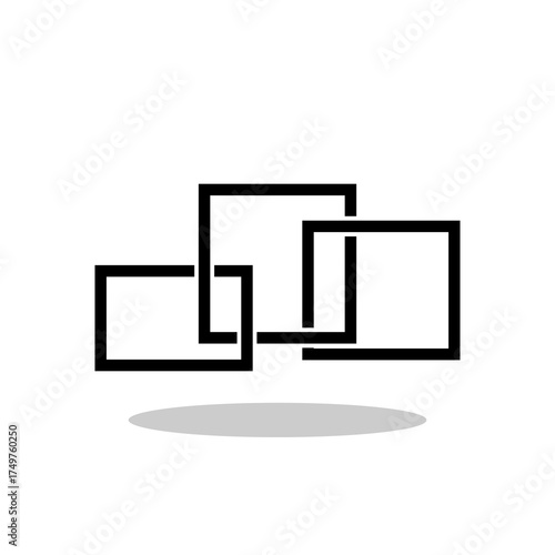 Empty podium, pedestal and platform icon with shadow