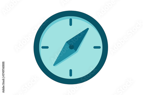 Simple blue and teal navigation compass icon design