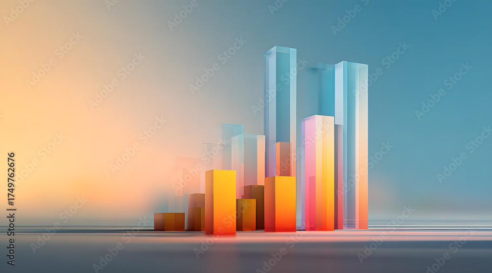 Fototapeta premium abstract city skyline with reflection