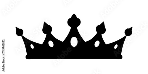 Crown icon, Royal king crown, princes, queen, Simple and minimal king crown black silhouette.