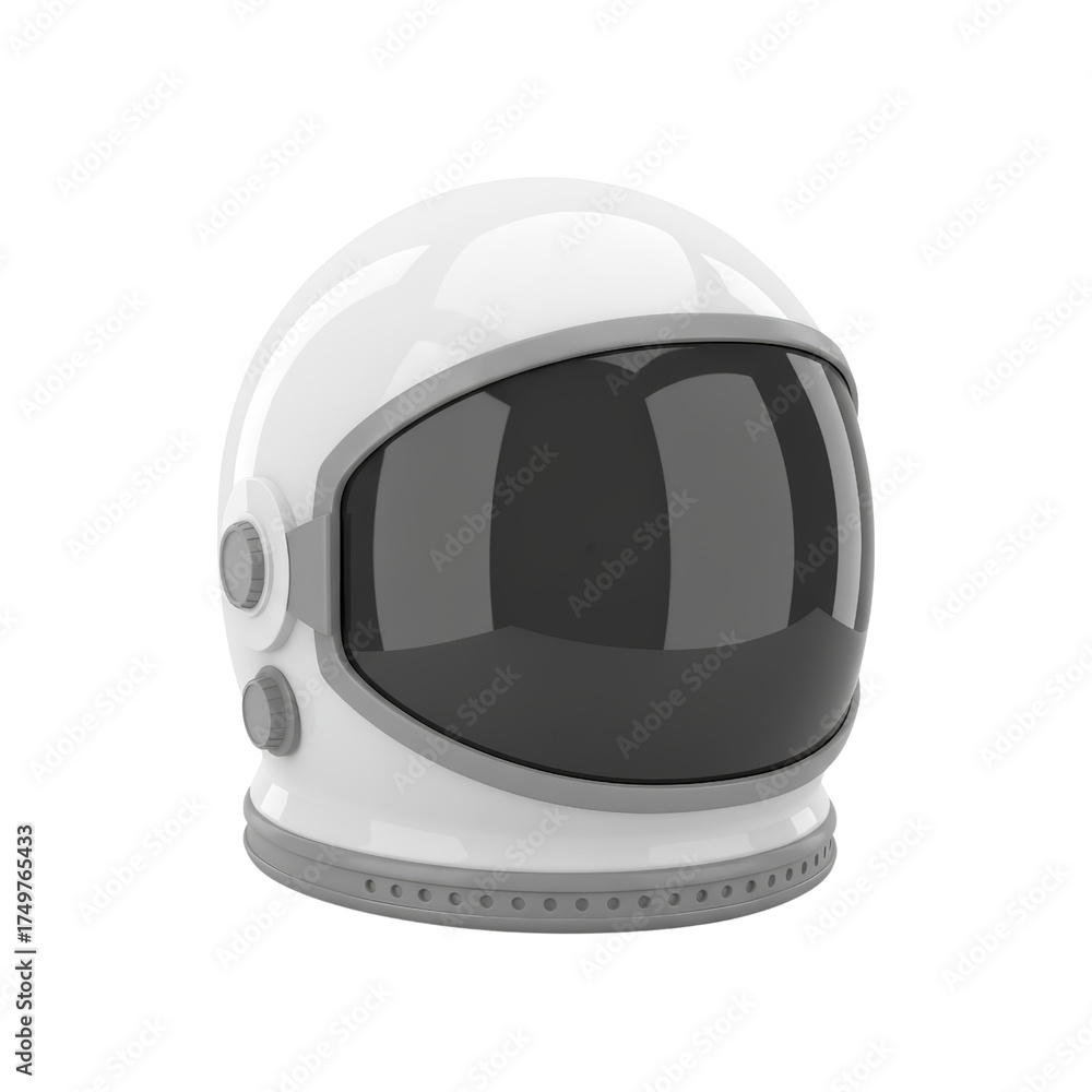 Fototapeta premium Isolated rendering of a glossy astronaut helmet evoking space exploration and futuristic concepts