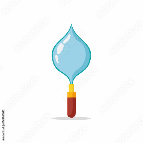 Cartoon water droplet illustration with handle, concept for water, irrigation.