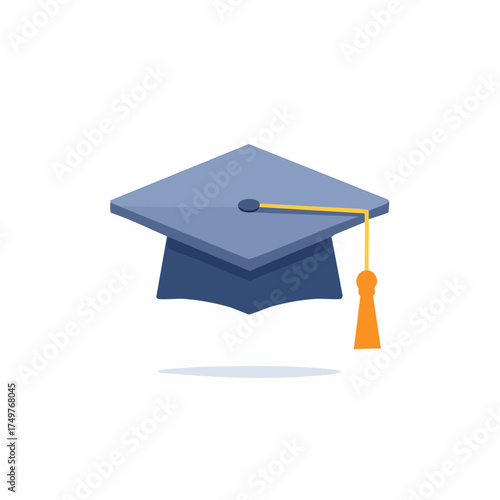 Graduation Cap Isolated Blue Mortarboard Symbol Academics Degree Success Education Ceremony Celebration