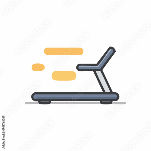 Running machine for home gym and cardio exercise with motion lines