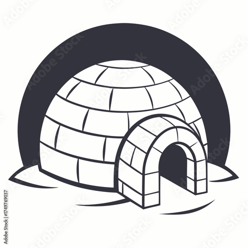 Igloo illustration, winter shelter design