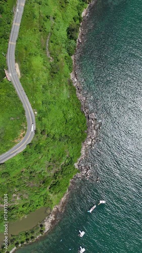 Green Hills and Blue Waters of Son Tra Peninsula