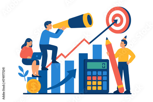 Business team planning financial growth and future success strategy