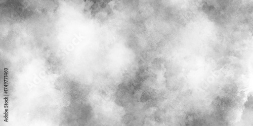 Realistic dry ice smoke clouds fog overlay perfect for compositing into your shots, white gray grey stone cement concrete texture background panorama banner long, black smoke cloud fog dust isolated.