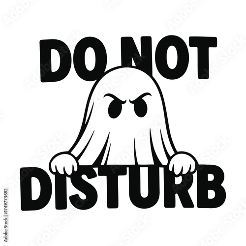 Spooky season is here displaying a cute ghost with a do not disturb message for Halloween designs!