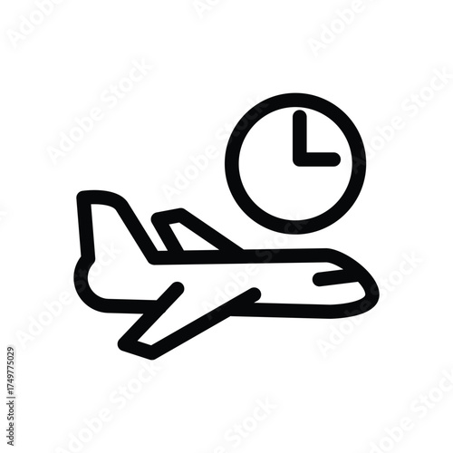 delayed flight outline icon vector design good for web or mobile app