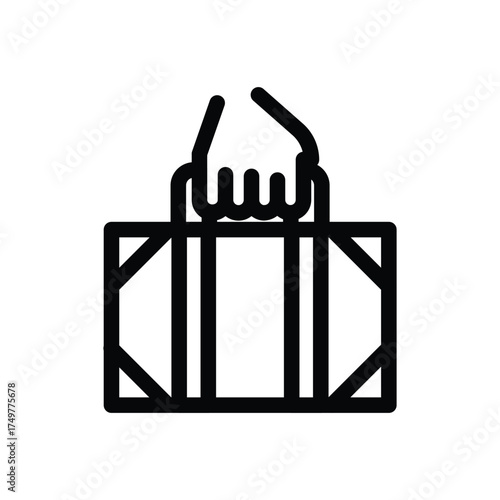 carry handle label product caution outline icon vector design good for web or mobile app