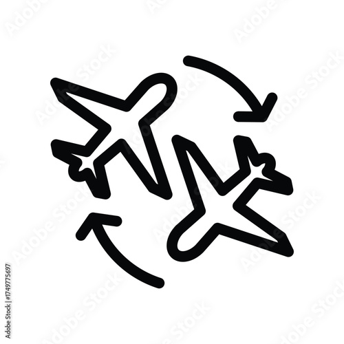 Change airplane outline icon vector design good for web or mobile app