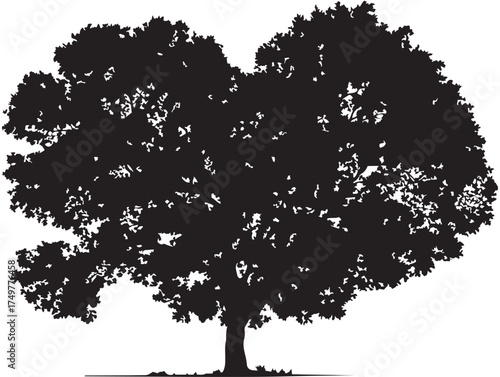 Beautiful Heartwood Tree Design Featuring Refined 2D Vector Line Art