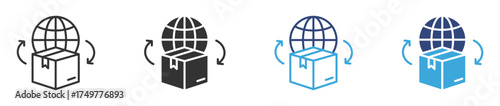 Worldwide Shipping Icon set , Global delivery icons , vector illustration . 