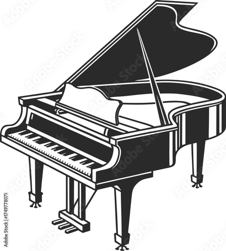 piano and music notes