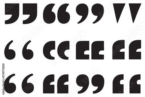 Set of quote mark, quotes icon vector sign design