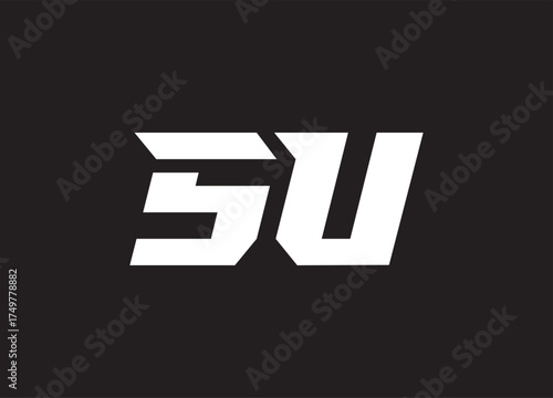 SU letter logo and initial logo design