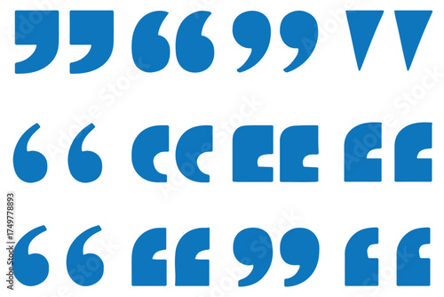 Set of quote mark, quotes icon vector sign design