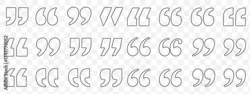 Set of quote mark, quotes icon vector sign design