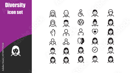 Diversity icon set