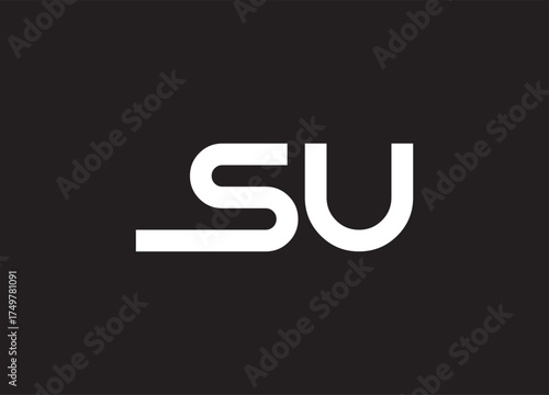 SU letter logo and initial logo design