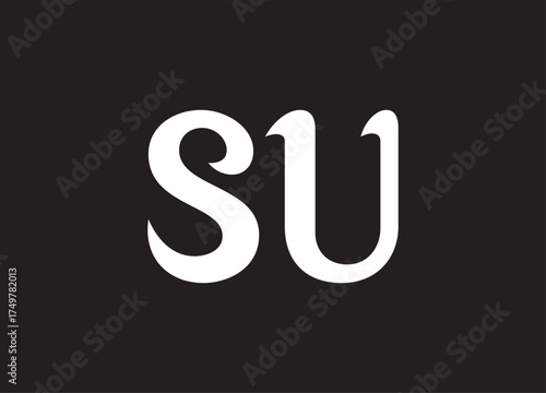 SU letter logo and initial logo design