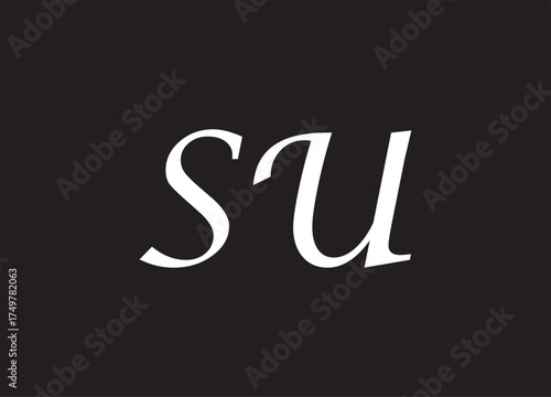 SU letter logo and initial logo design