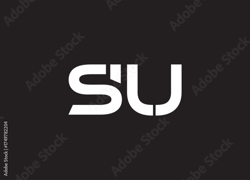 SU letter logo and initial logo design