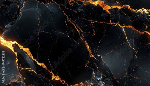 黒と金の大理石模様・高級感のあるシームレステクスチャ