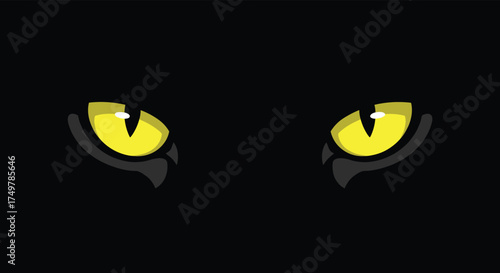 Mysterious glowing yellow eyes peer from the darkness of the night.