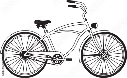 Beach cruiser bicycle with classic shape and old style for urban transport concept exactly 130 characters including spaces allowed