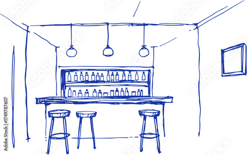 Sketch of a Simple Bar Interior
