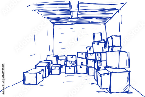 Warehouse Storage: Boxes and Empty Space