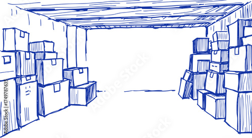 Storage Room Overflow: Boxes and Shadows