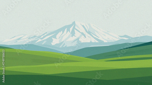 landscape with mountains and clouds