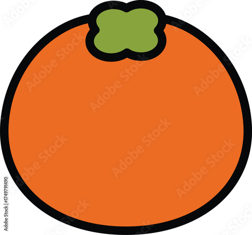 a colorful icon of a persimmon fruit