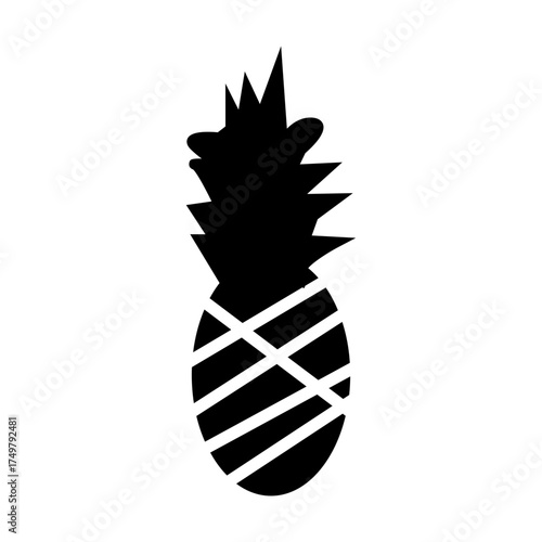 pineapple fruit glyph icon illustration vector