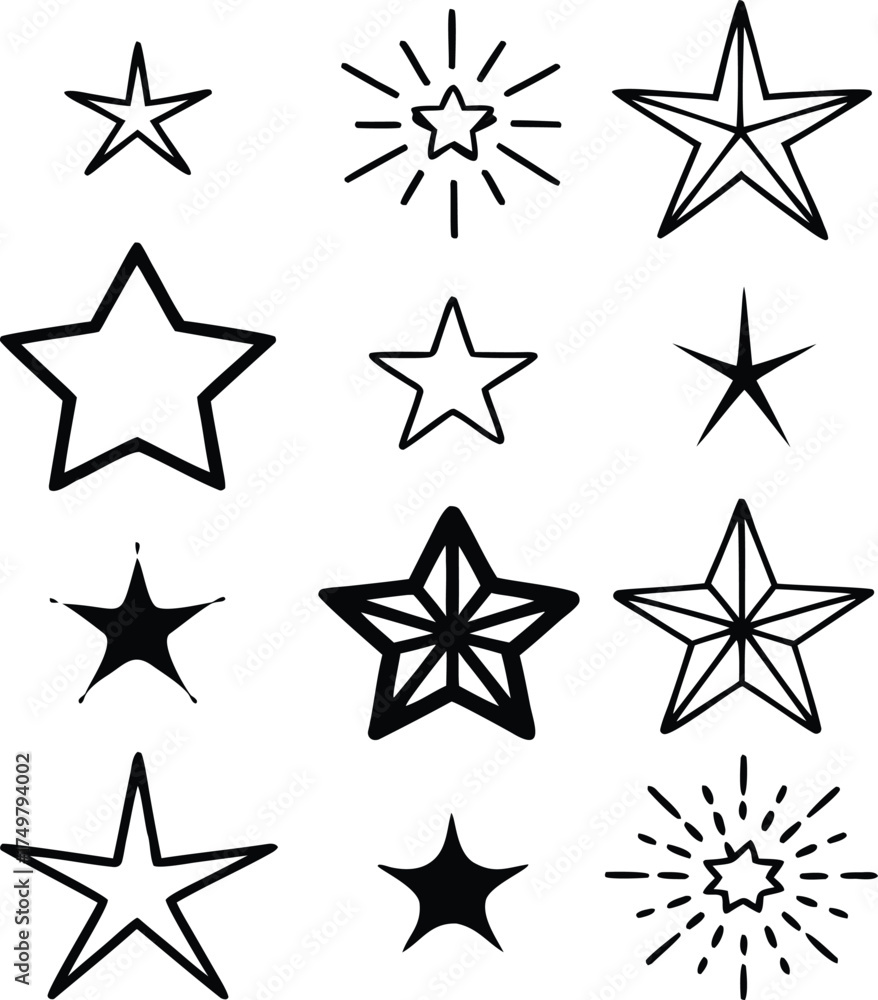 Fototapeta premium black and white stars