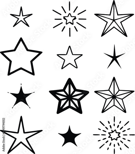 black and white stars