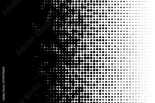 Black and white halftone side gradient pattern