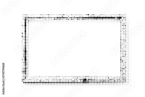 Black and white halftone rectangular frame