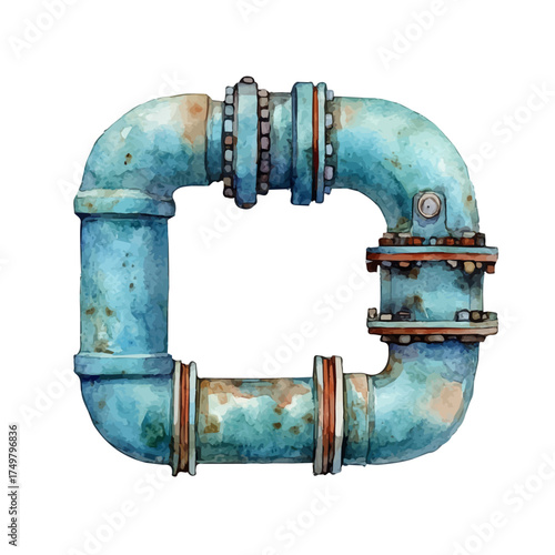 Conduit Bender, watercolor painting vector, isolated on a white background.