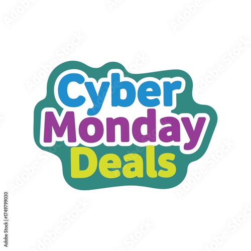Vibrant cyber monday deals graphic announcing big online shopping discounts and promotions vector